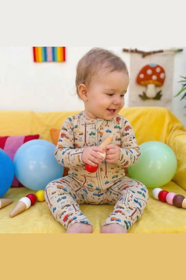 KIDS Bug + Bean Bamboo Small Rib Zip Romper