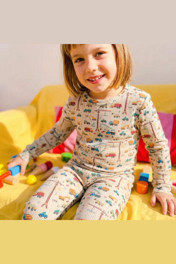 KIDS Bug + Bean Ribbed Bamboo 2 Piece Toddler Pajama Set