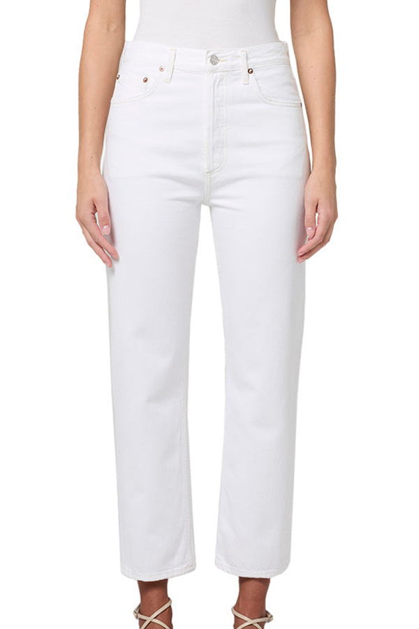 AGOLDE 90's Pinch Waist Crop Jeans - Marshmallow