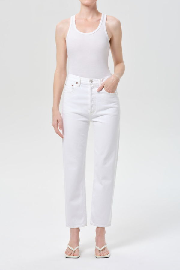AGOLDE 90's Pinch Waist Crop Jeans - Marshmallow