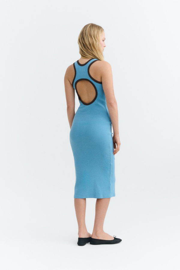 Thinking MU Dark Dusk Doechi Dress - Blue