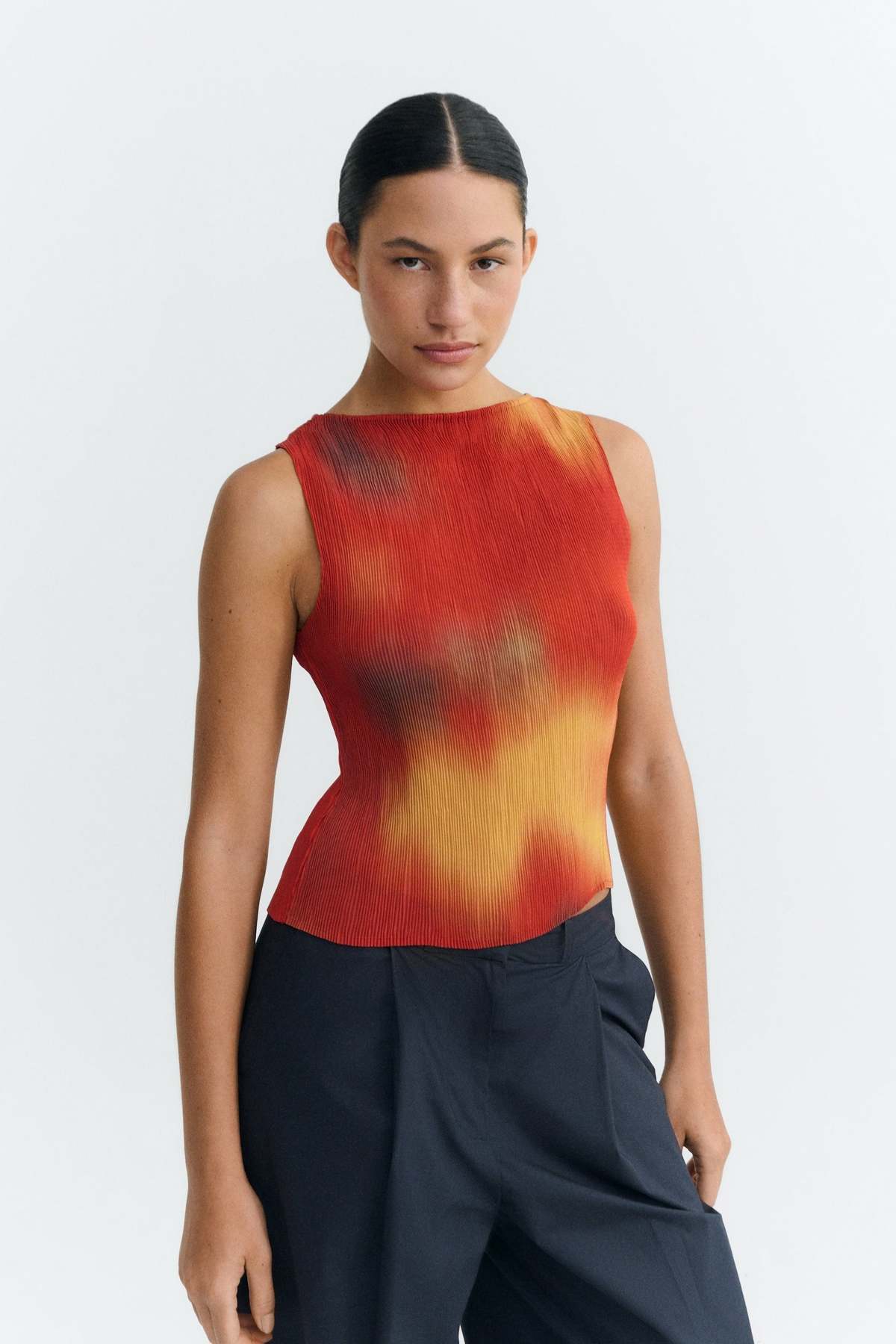 Thinking MU Flowers Pleated Dora Top - Multicolor - Image 2 of 5