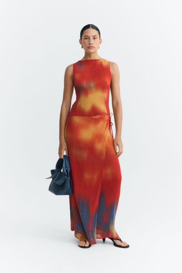 Thinking MU Flowers Pleated Pauline Skirt - Multicolor