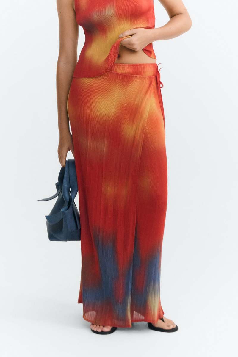 Thinking MU Flowers Pleated Pauline Skirt - Multicolor