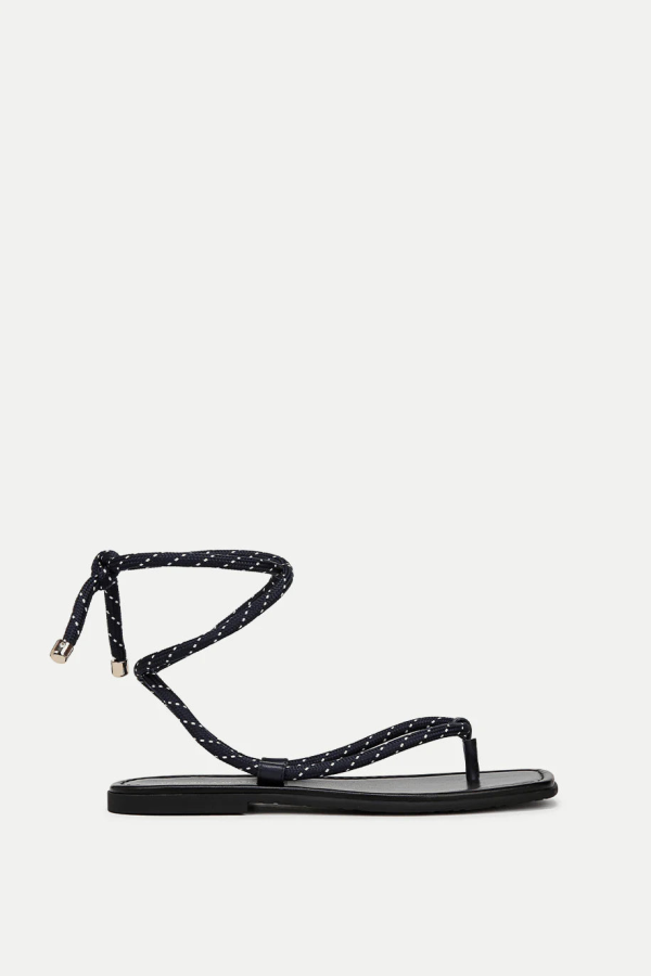 Veronica Beard Carmina Wrap Sandal - Eclipse/Coconut