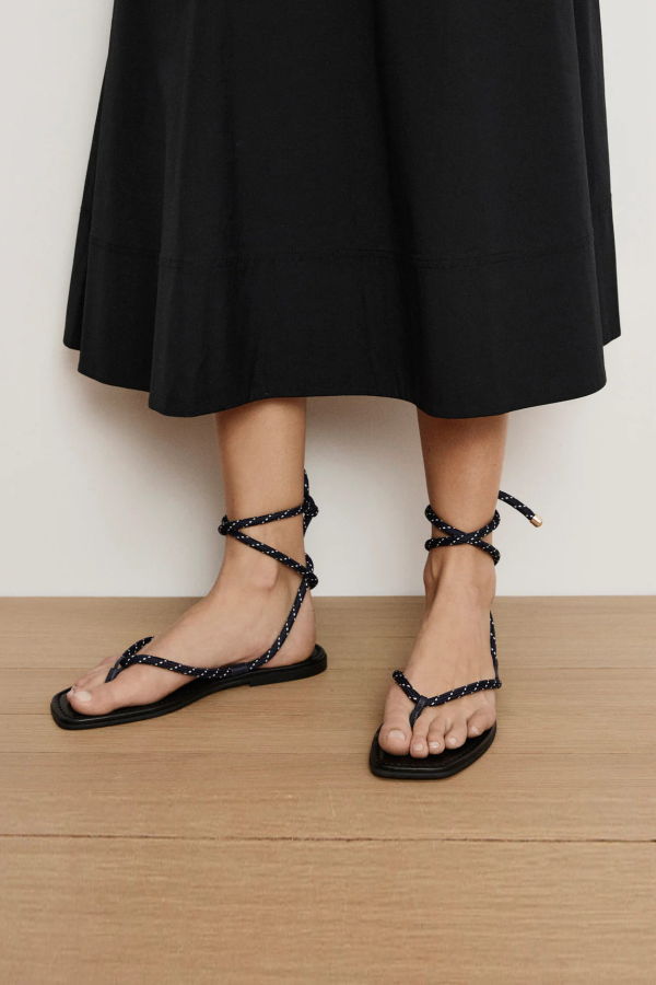 Veronica Beard Carmina Wrap Sandal - Eclipse/Coconut