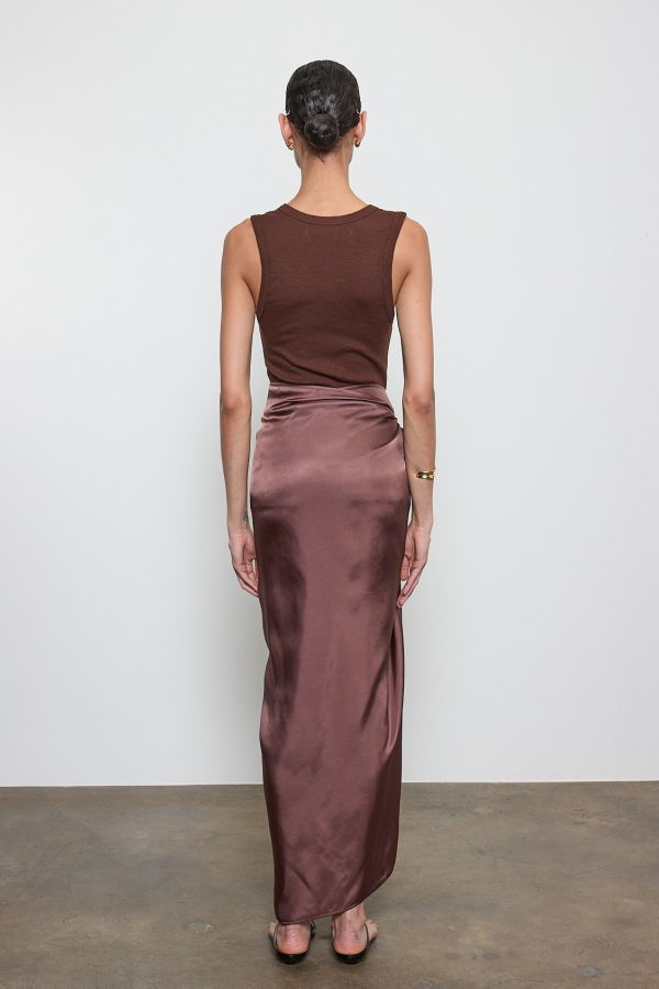 Enza Costa Textured Rib Sleeveless U-Neck Tank Top