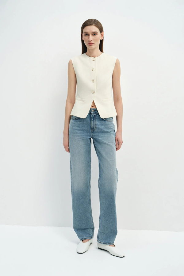 Sophie Rue Elira Button Front Vest - Egret
