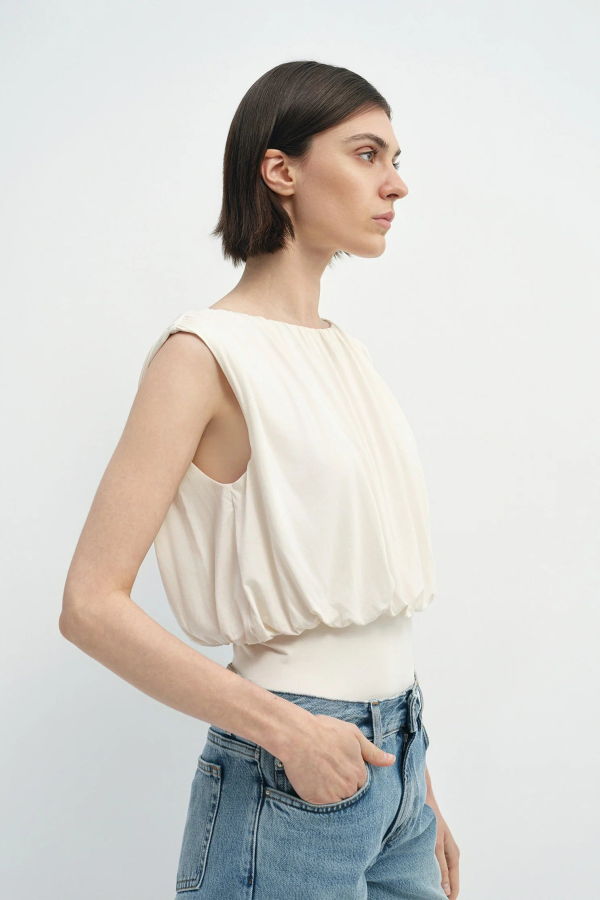 Sophie Rue Muse Draped Top - Egret