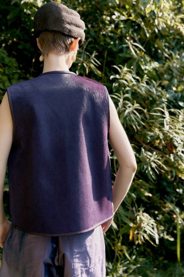 CAWLEY STUDIO Hair On Hide Leather Ella Vest - Violet