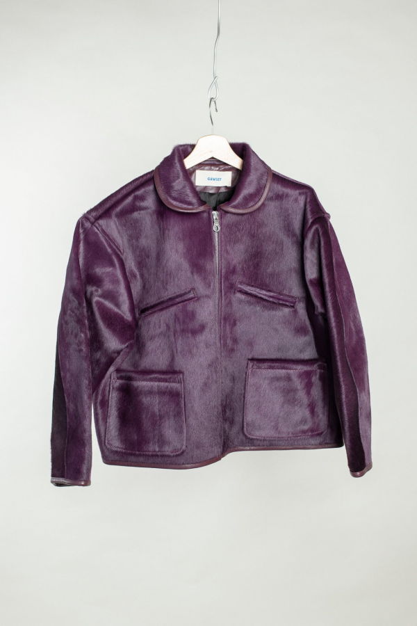 CAWLEY STUDIO Hair On Hide Leather Flying Jacket - Violet