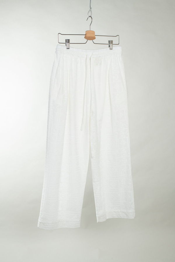 CAWLEY STUDIO Cross Stitch Embroidery On Voile Luna Trousers - Ivory