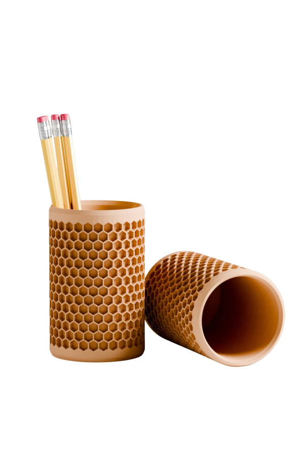 Modernized Pottery Modern Honeycomb Pencil Holder