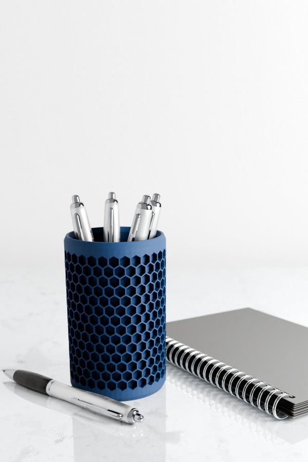 Modernized Pottery Modern Honeycomb Pencil Holder