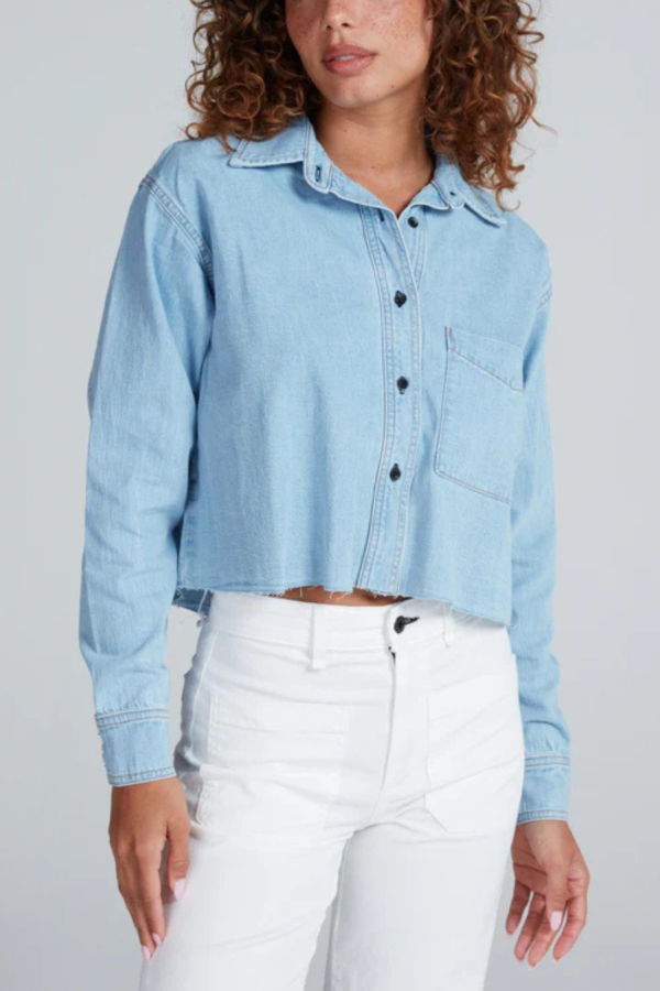 ASKKNY Cropped Denim Shirt - Vintage