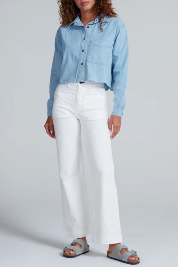 ASKKNY Cropped Denim Shirt - Vintage