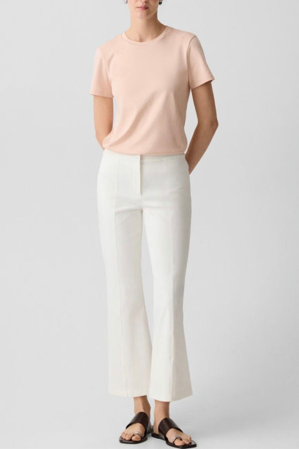 Theory Seamed Kick Pant - White