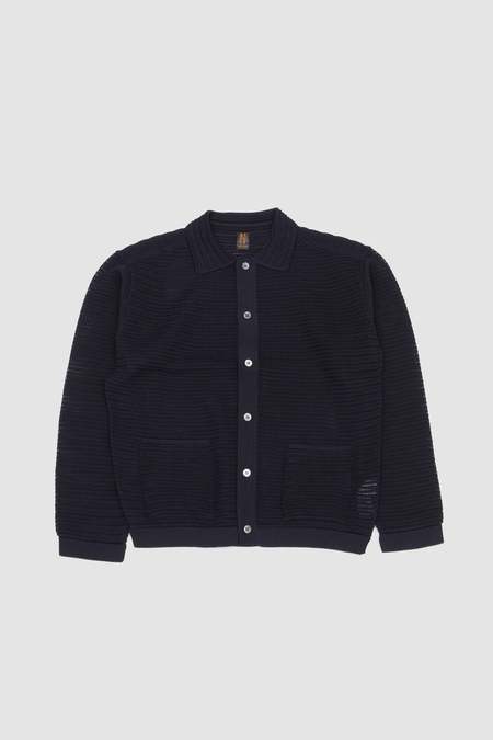 Batoner Choma Polo Cardigan - Dark Blue | Garmentory