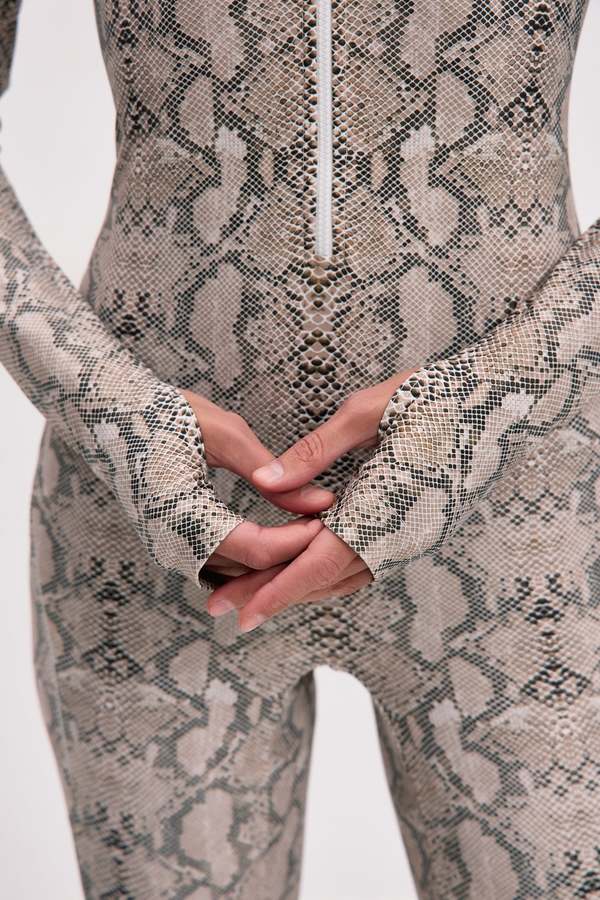 MONOSUIT Python Long Sleeve Turtleneck Bodysuit - Python
