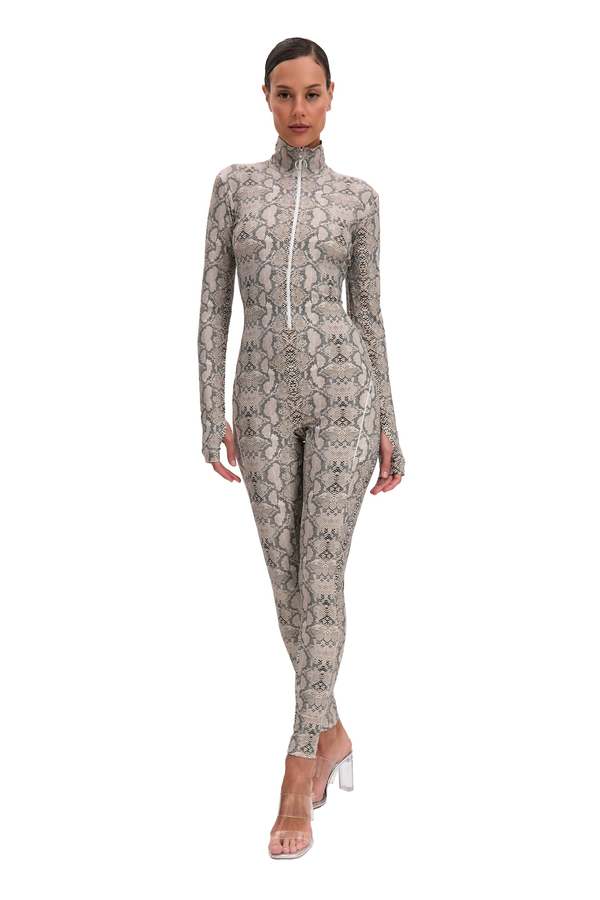 MONOSUIT Python Long Sleeve Turtleneck Bodysuit - Python