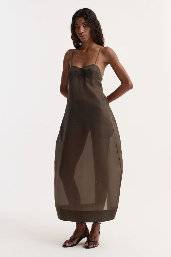 Róhe Sheer Bustier Volume Dress