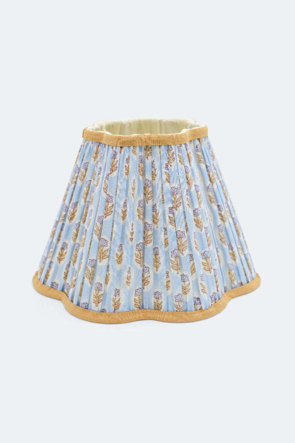 Inner Child 10 Pleated Scalloped Flower Blockprint Lampshade