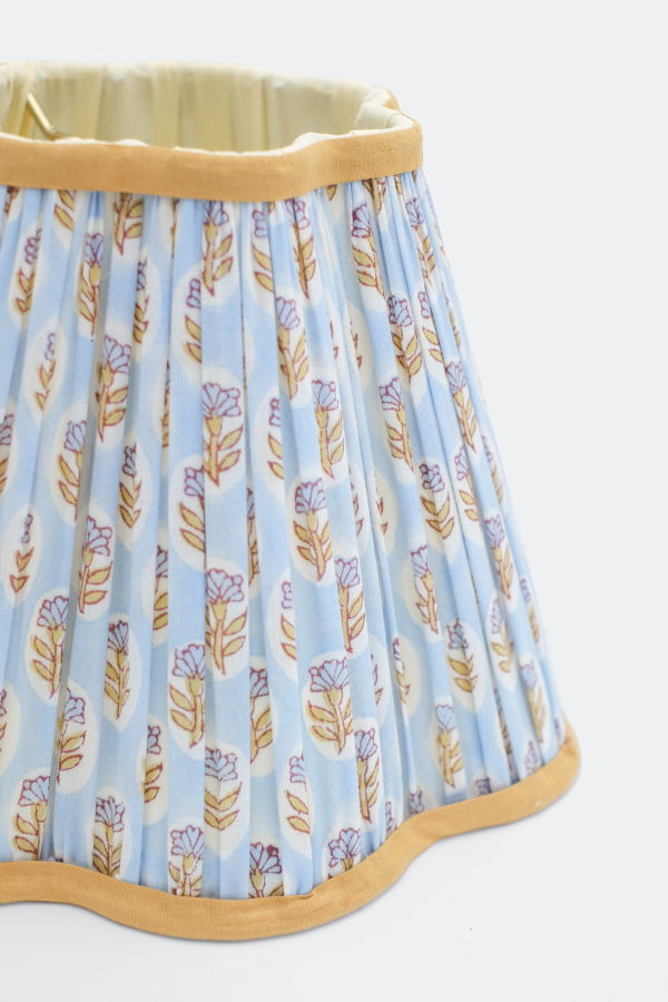 Inner Child 10 Pleated Scalloped Flower Blockprint Lampshade