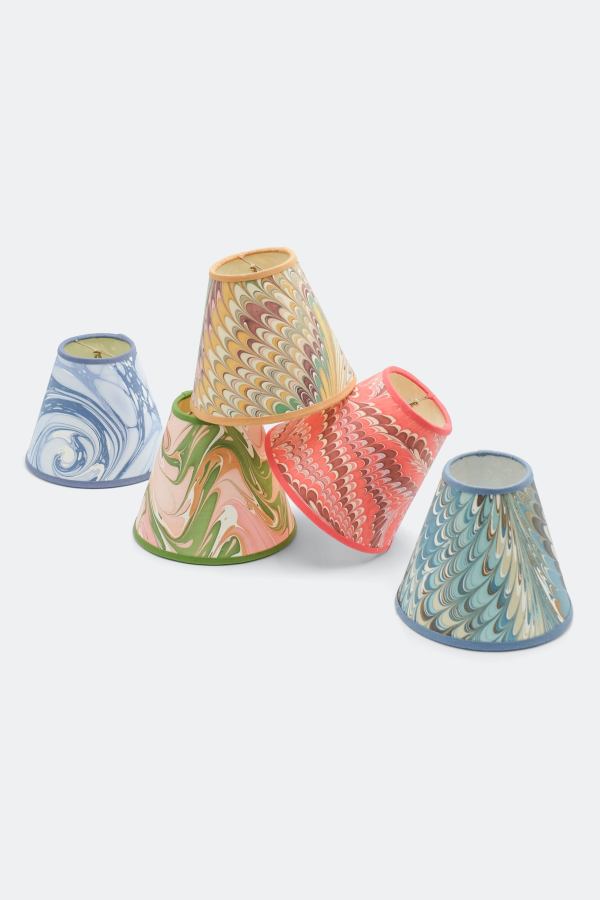 Inner Child 6" Clip-On Chandelier Sconce Hand-Marbled Lampshade