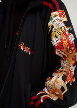 Doublet Chaos Embroidery Track Jacket - black | Garmentory