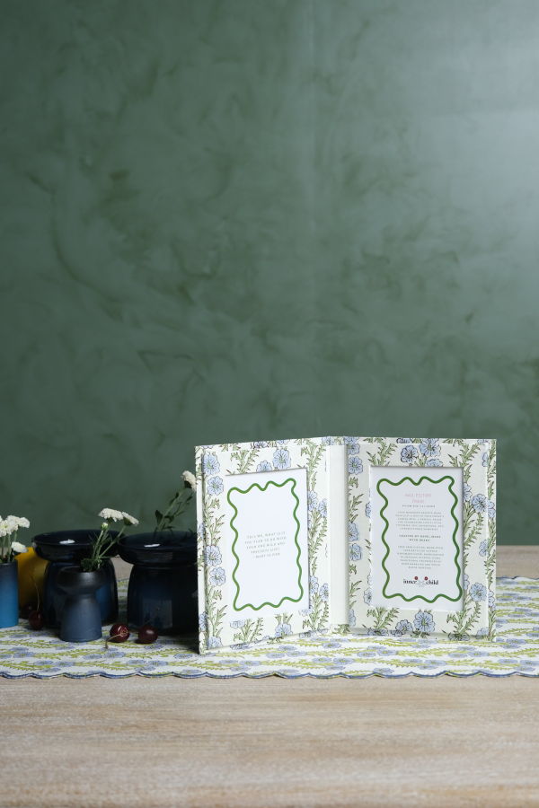 Inner Child Blockprint Picture Frame Folding Book, 4x6