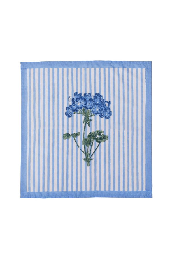 Inner Child Blue Hydrangea Blockprint Napkins, Set of 4