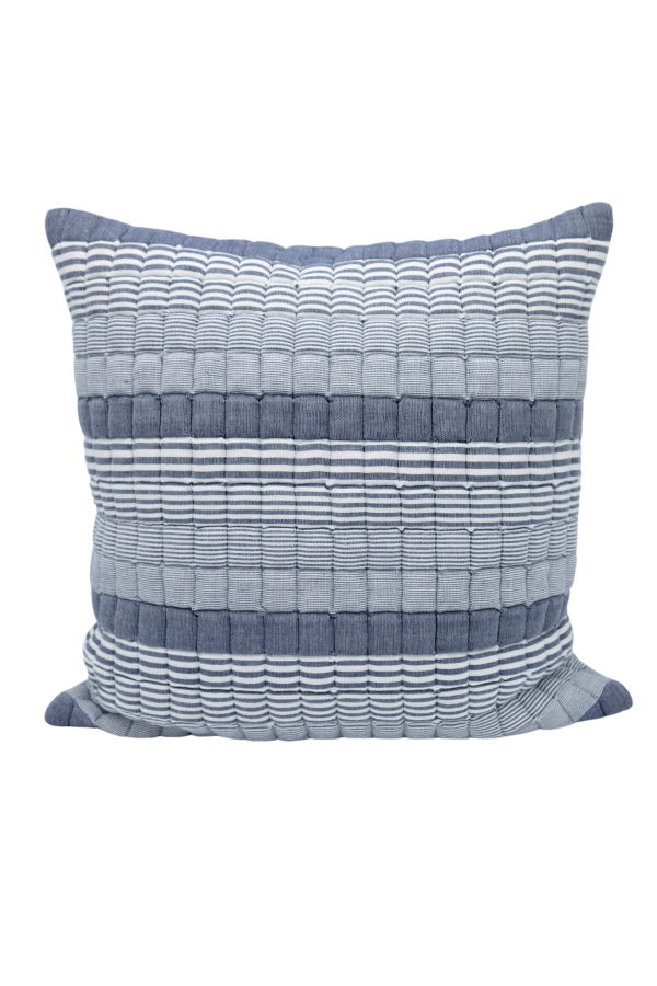 Inner Child Blue Stripes Sujani Puff Pillow