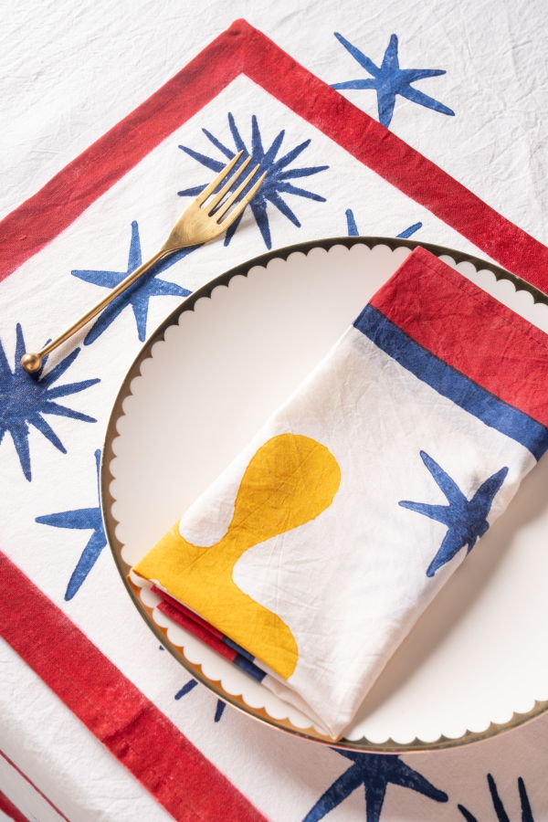 Inner Child Celestial Matisse Blockprint Napkins, Set of 4