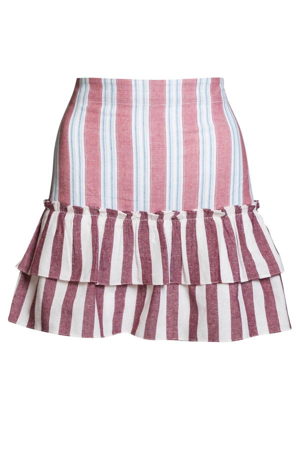 Coniglio Palm Beach Gogo Cinch Back Mini Skirt - Claret Combo Stripe