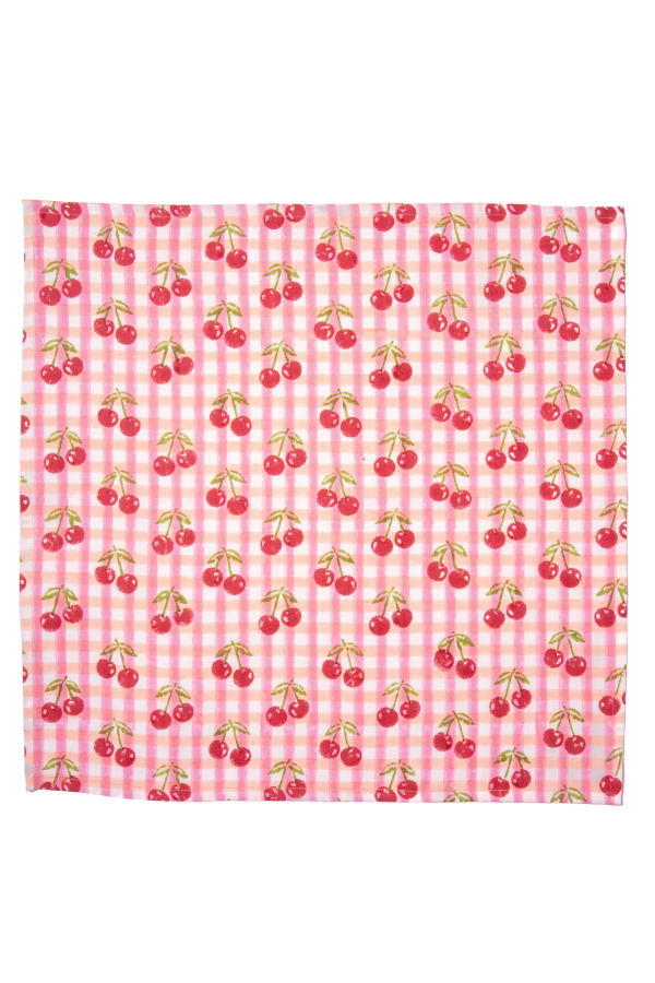 Inner Child Cherry Blockprint Napkins Set of 4