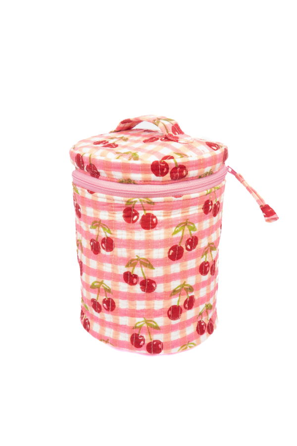Inner Child Cherry Round Upright Makeup Bag
