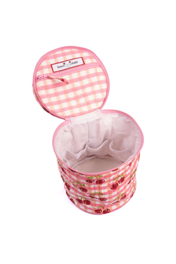 Inner Child Cherry Round Upright Makeup Bag