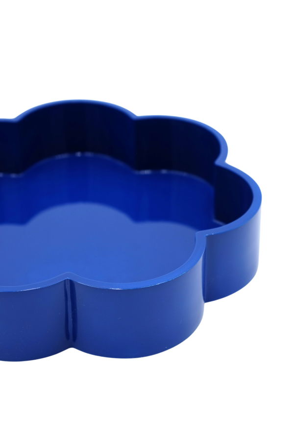 Inner Child Flower-Shaped Lacquerware Tray - Cobalt Blue