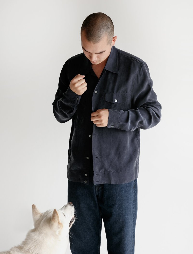 Our Legacy Mens P.X. Shirt Cupro - blue | Garmentory