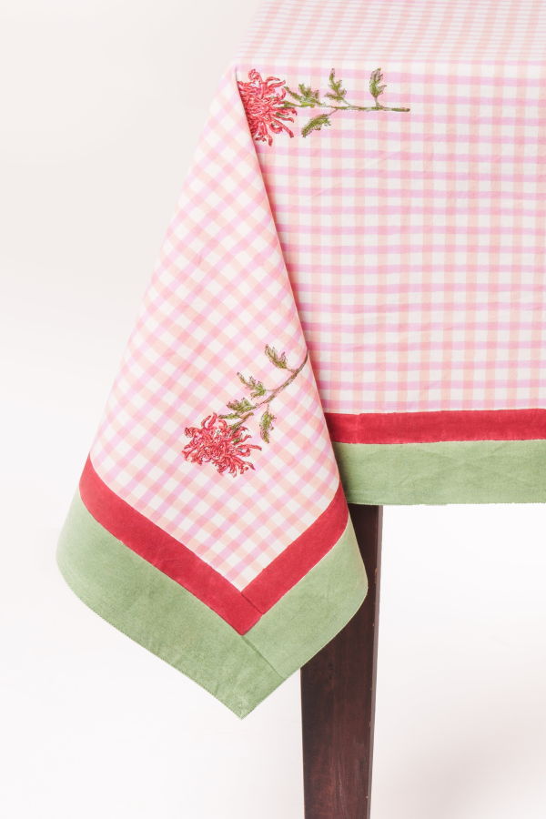 Inner Child Dahlia Gingham Tablecloth