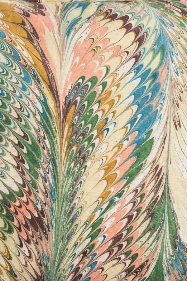 Inner Child Flatiron Feathers Hand-Marbled Pillow, 14x20