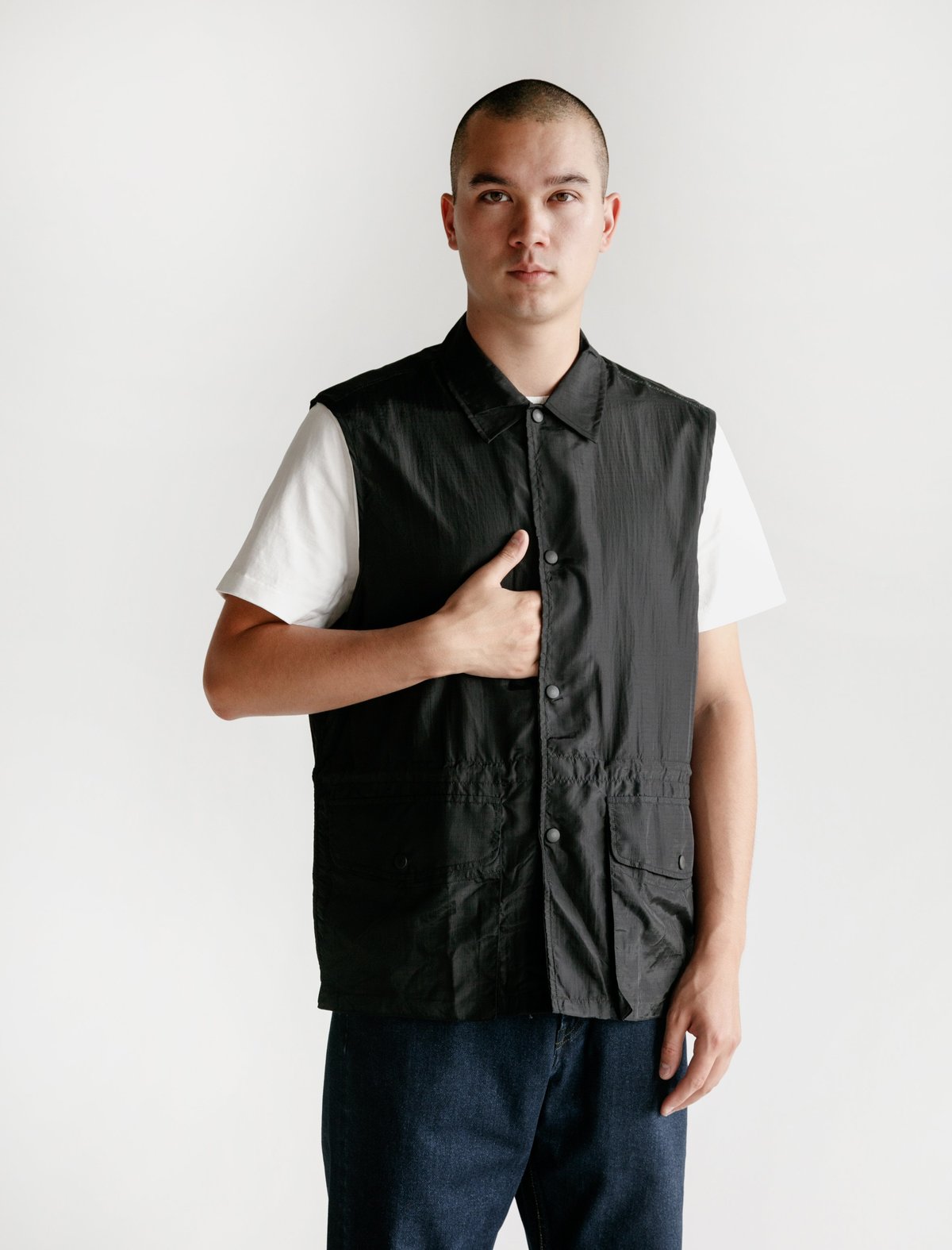 Puff-Pocket-Shirt-Vest-Black-