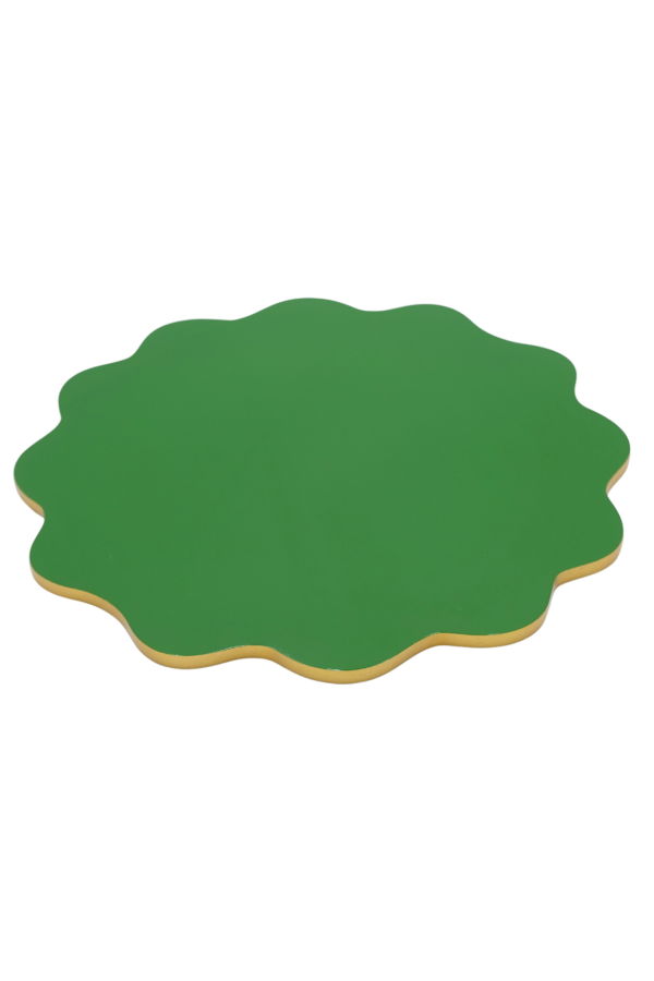 Inner Child Scalloped Lacquerware Placemat Set - Garden Green