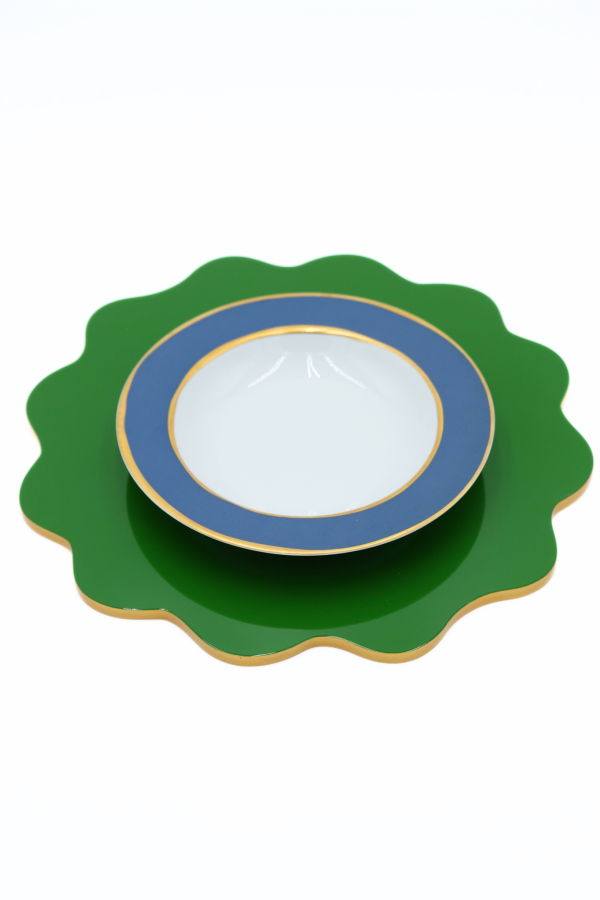 Inner Child Scalloped Lacquerware Placemat Set - Garden Green