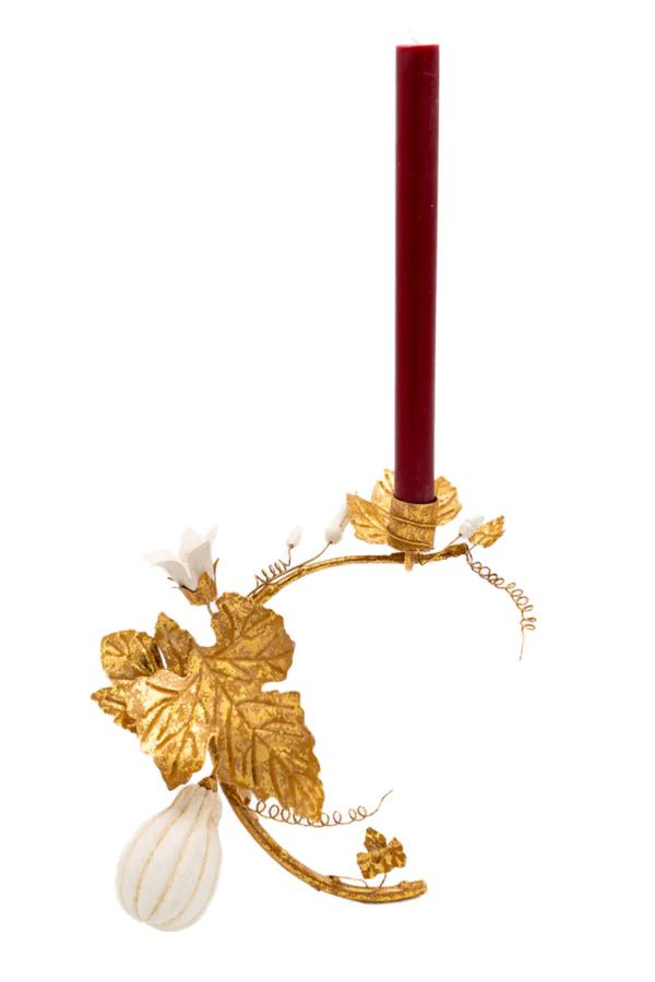 Inner Child Gourd Leaf Candleholder - Gold