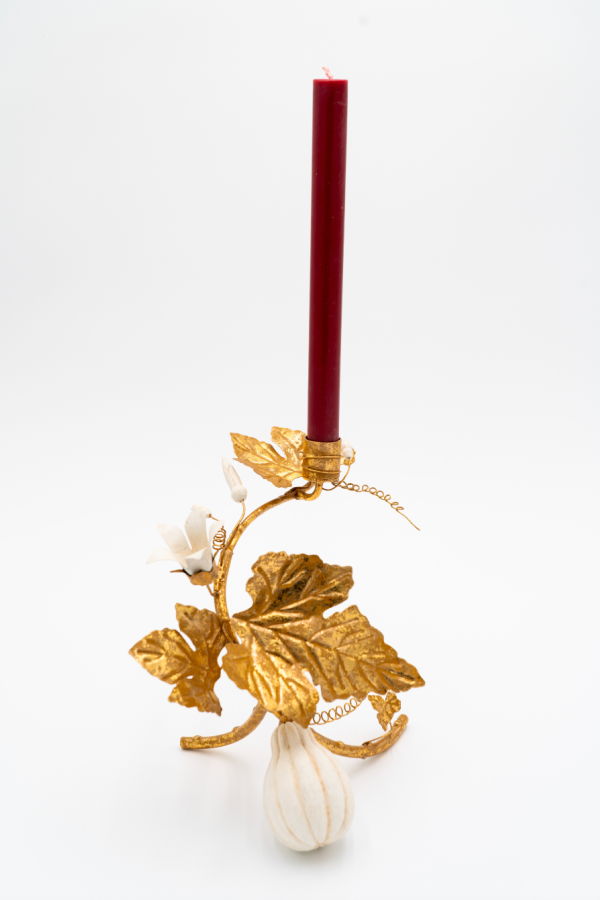 Inner Child Gourd Leaf Candleholder - Gold