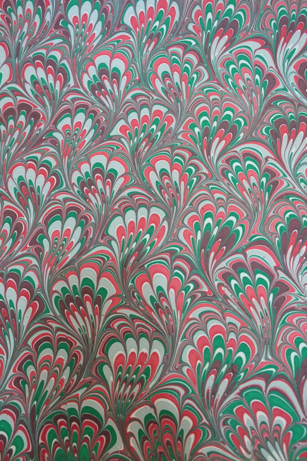 Inner Child Hand Marbled Holiday Festive Gift Wrapping Paper Sheets