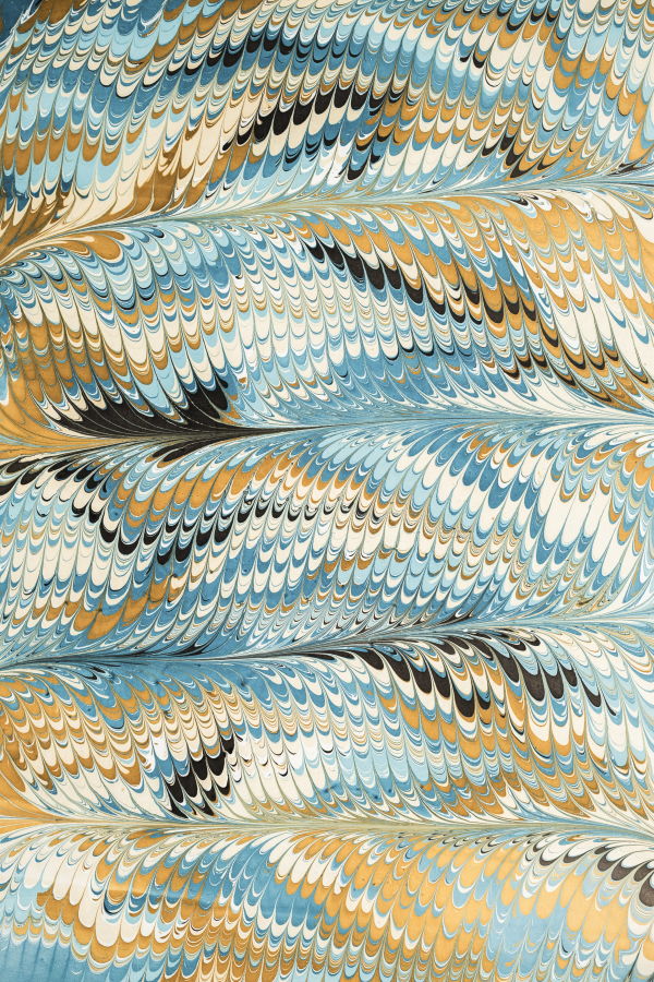 Inner Child Hand Marbled Nila Feathers Gift Wrapping Paper Sheets