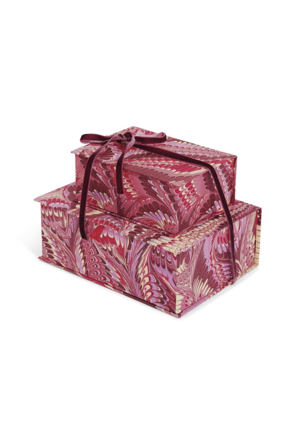 Inner Child Hand-Marbled Keepsake Box Set - Florentine Pink