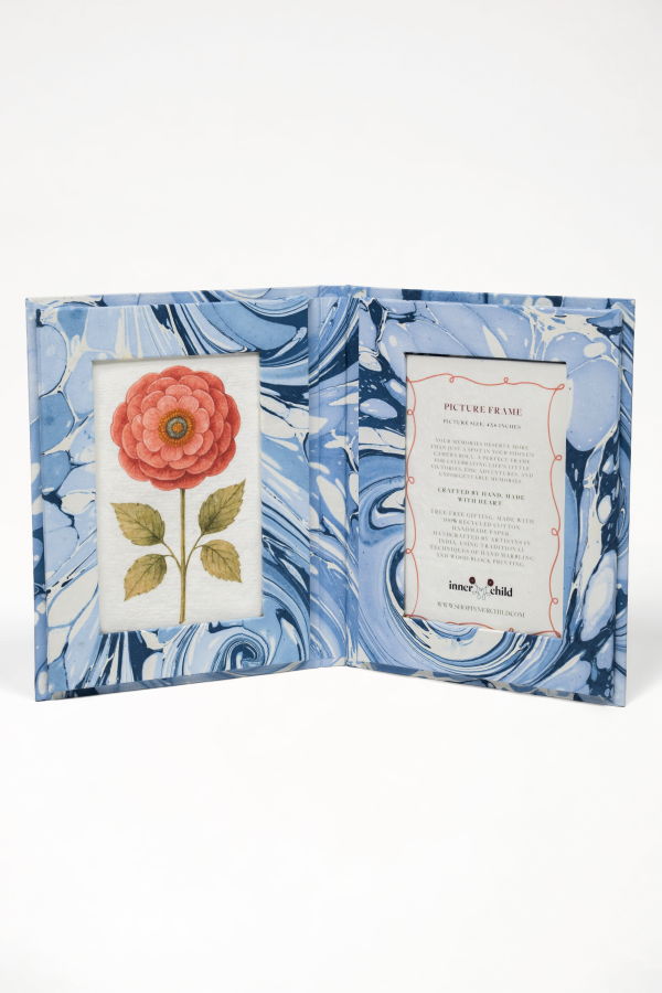 Inner Child Hand-Marbled Picture Frame Folding Book